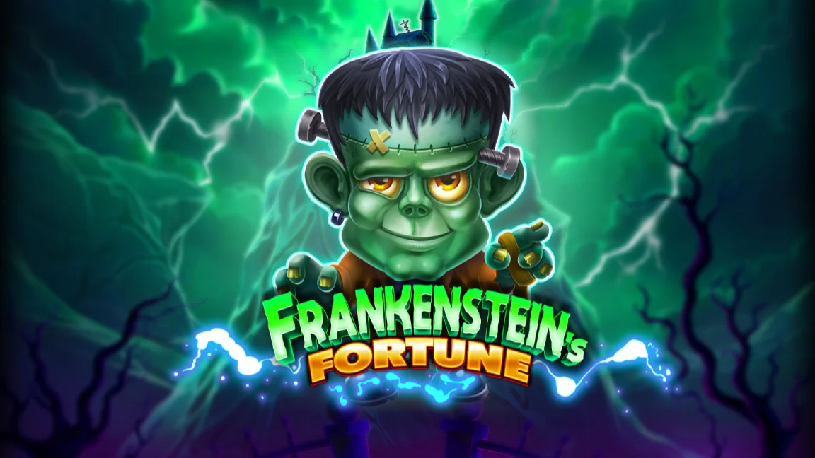 The promotional header for Frankensteins Fortune, an online slot game on Betty.
