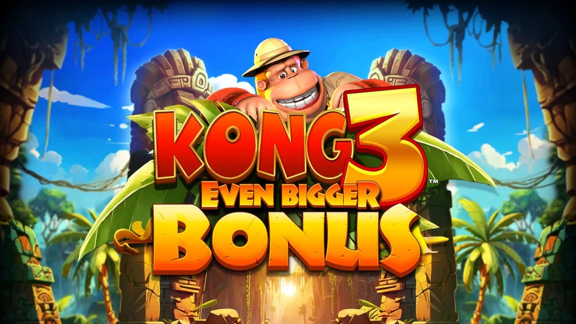 The promotional header for Kong 3 Even Bigger Bonus, an online slot game on Betty.