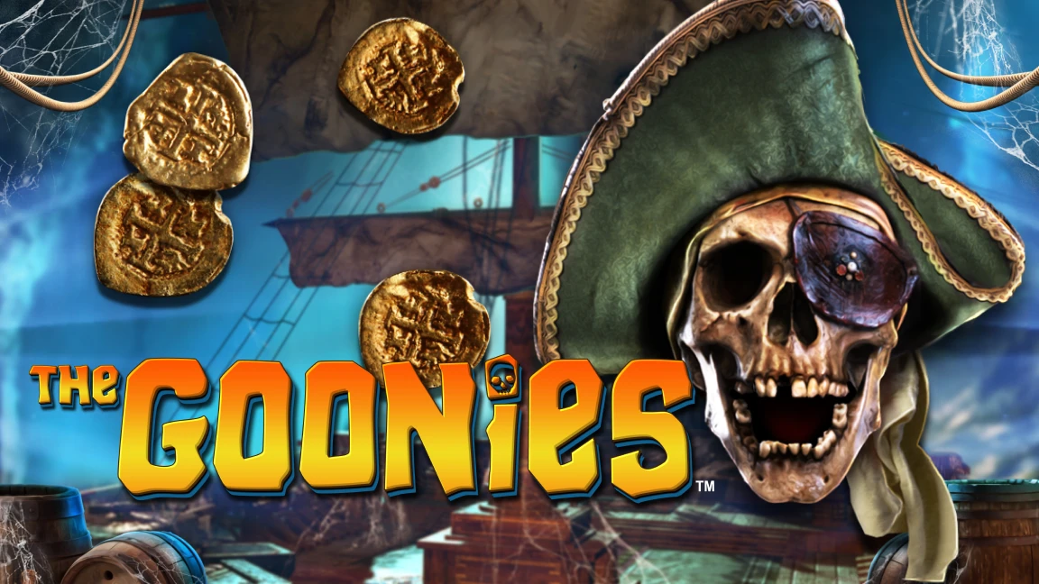 The promotional header for The Goonies, an online slot game on Betty.