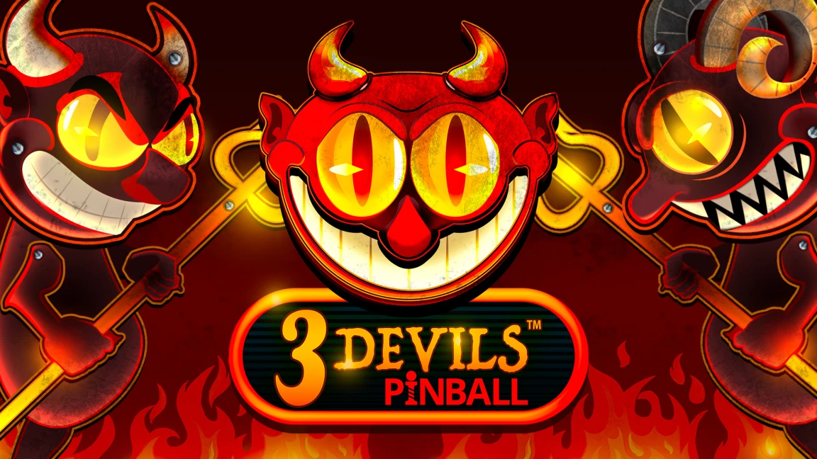 The promotional header for 3 Devils Pinball™, an online slot game on Betty.