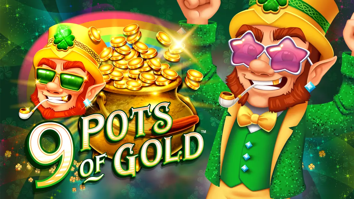 The promotional header for 9 Pots of Gold, an online slot game on Betty.