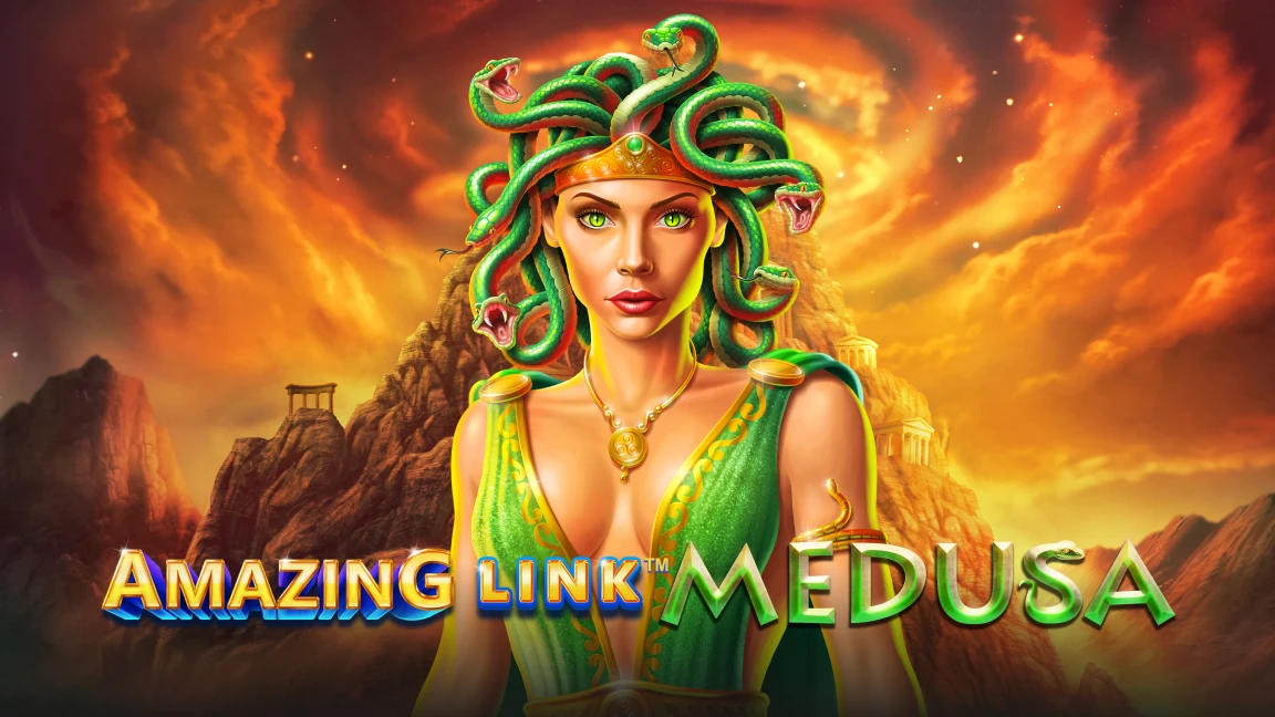 The promotional header for Amazing Link™ Medusa, an online slot game on Betty.