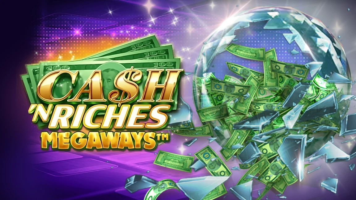 The promotional header for Cash 'N Riches Megaways™, an online slot game on Betty.