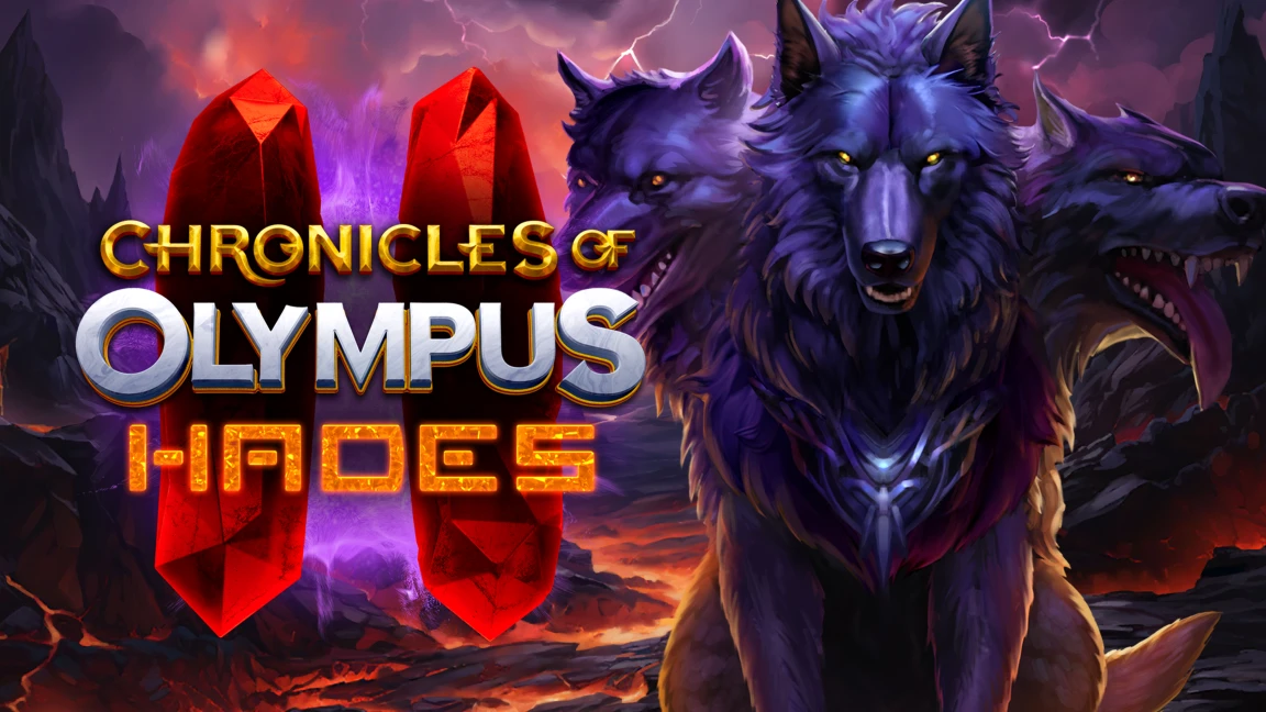 The promotional header for Chronicles of Olympus II - Hades, an online slot game on Betty.