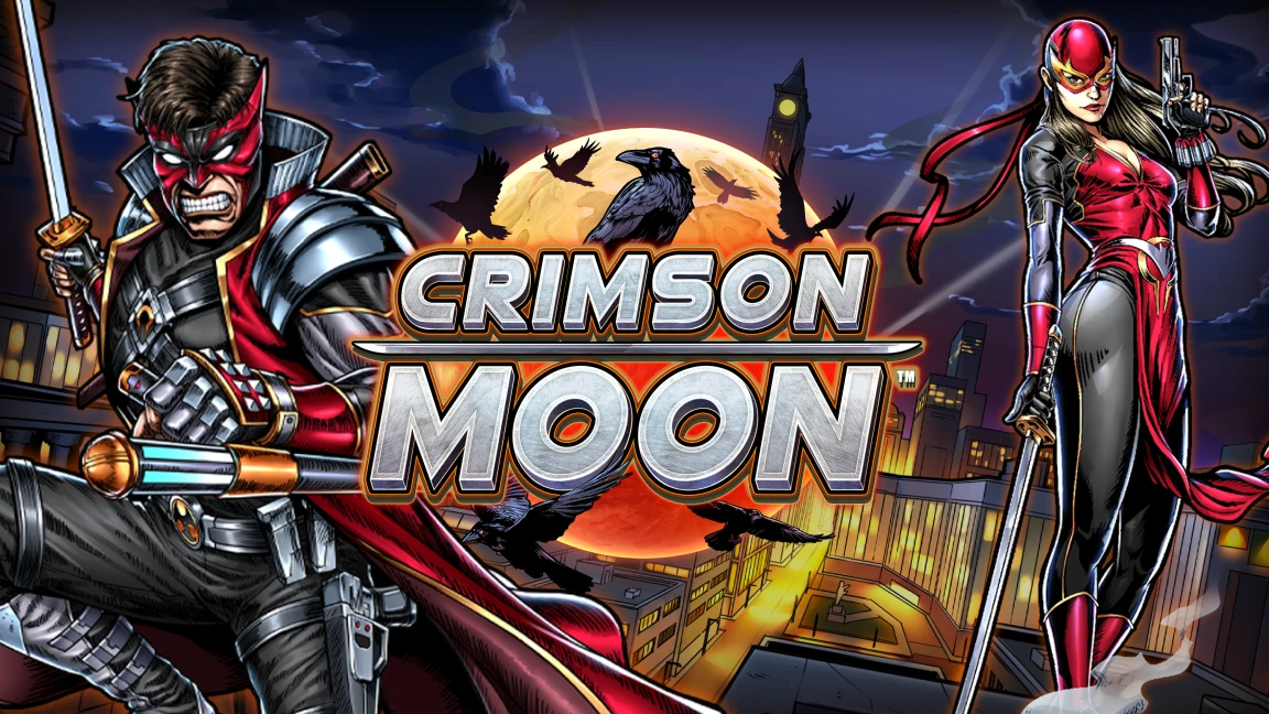 The promotional header for Crimson Moon™, an online slot game on Betty.