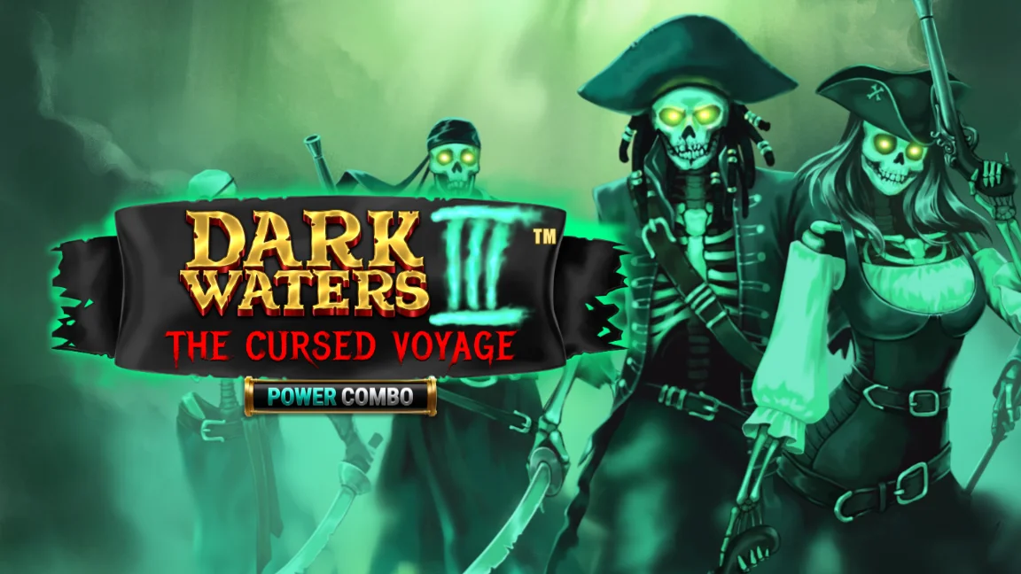 The promotional header for Dark Waters III Power Combo The Cursed Voyage™, an online slot game on Betty.