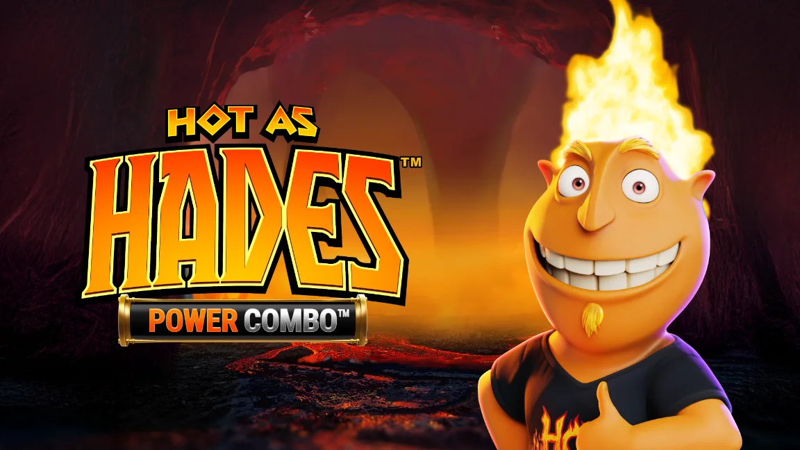 The promotional header for Hot As Hades Power Combo™, an online slot game on Betty.