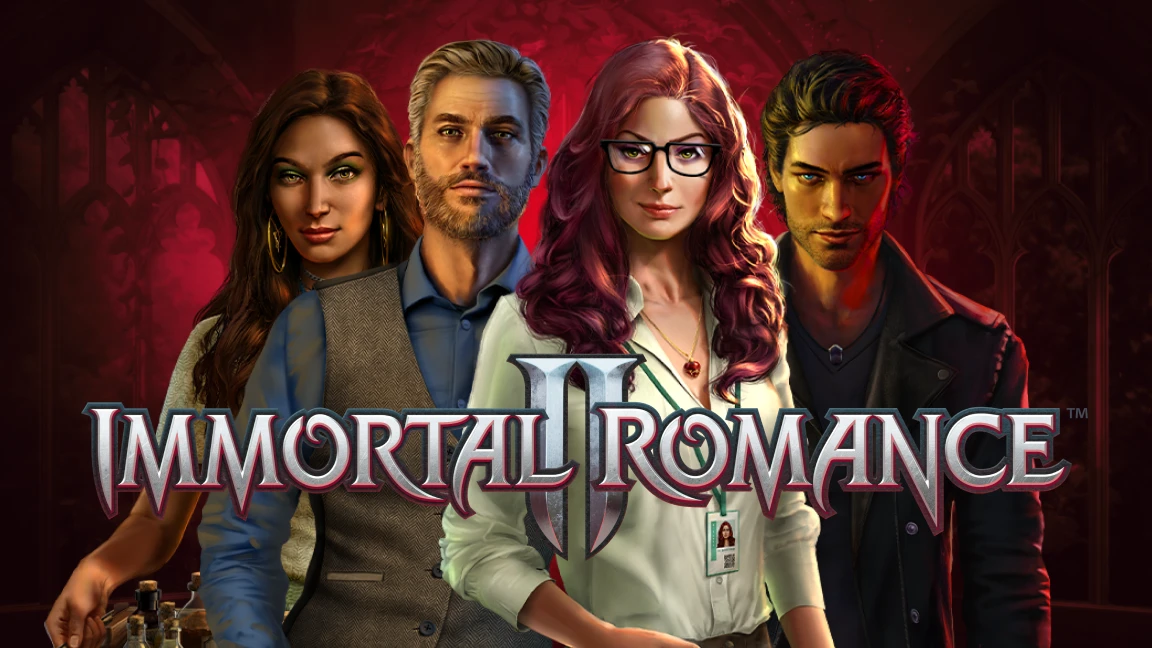 The promotional header for IMMORTAL ROMANCE™ II, an online slot game on Betty.