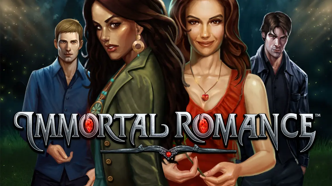 The promotional header for Immortal Romance, an online slot game on Betty.