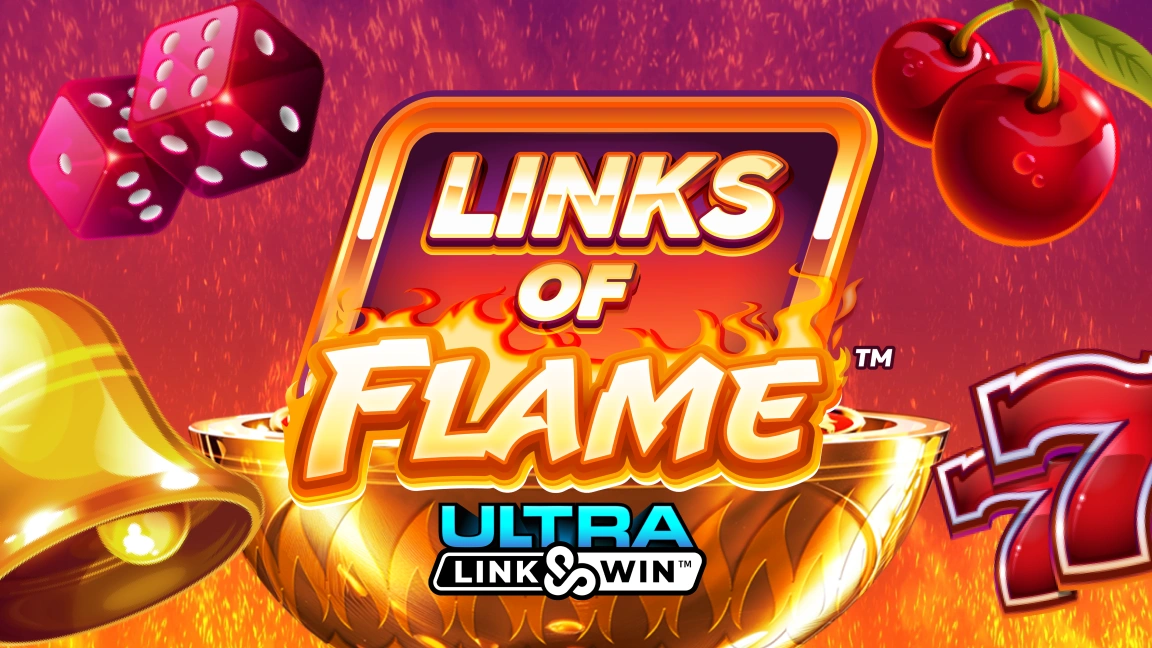 The promotional header for Links of Flame™, an online slot game on Betty.