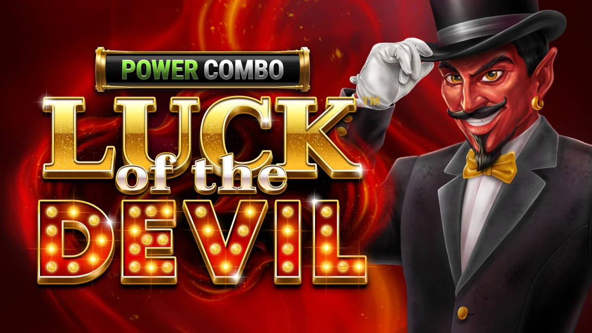 The promotional header for Luck of the Devil: POWER COMBO™, an online slot game on Betty.