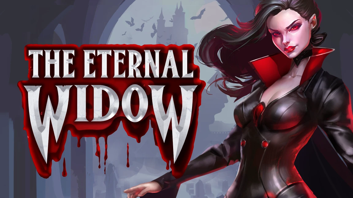 The promotional header for The Eternal Widow™, an online slot game on Betty.