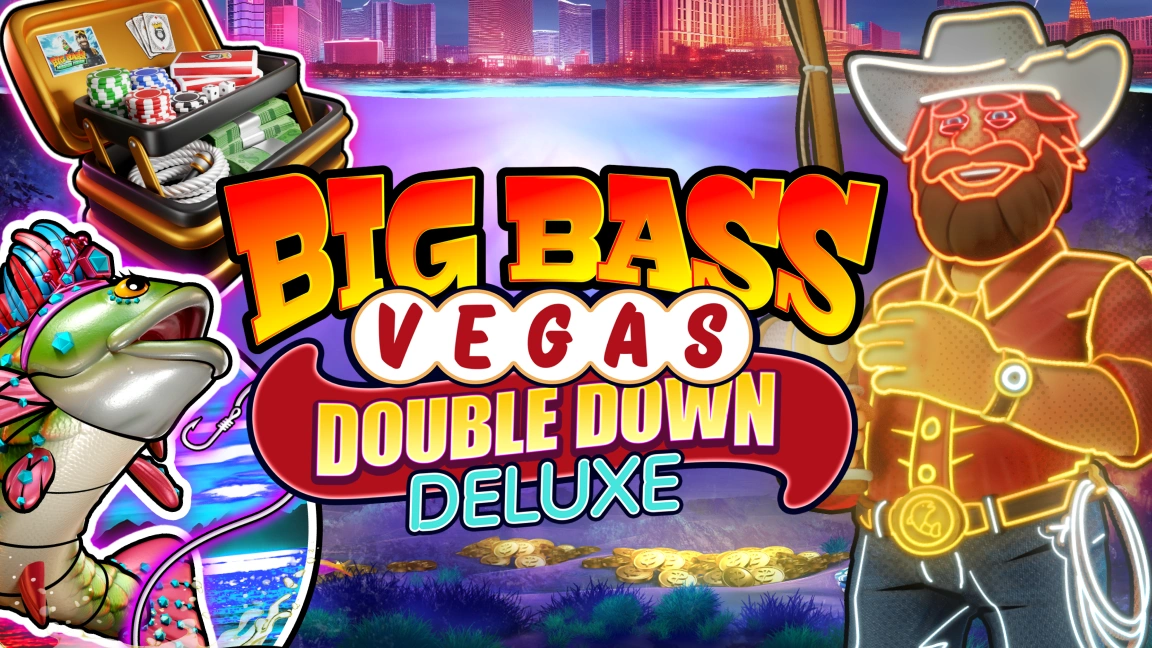 The promotional header for Big Bass Vegas Double Down Deluxe, an online slot game on Betty.