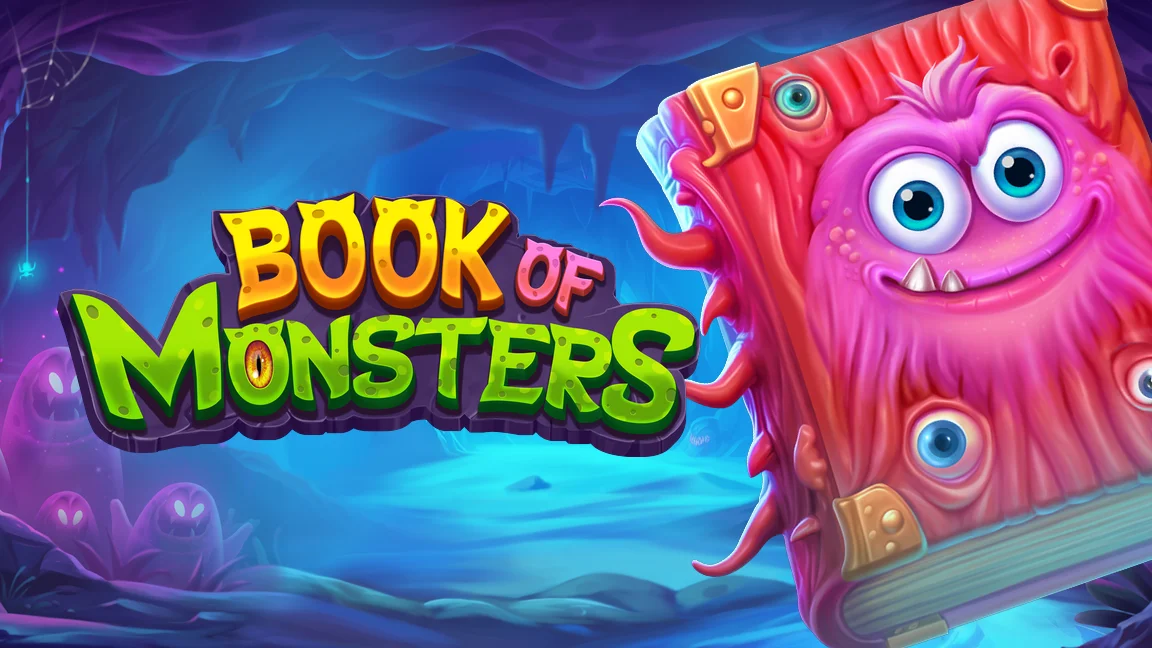The promotional header for Book of Monsters, an online slot game on Betty.
