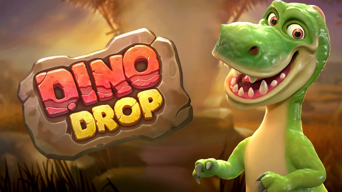 The promotional header for Dino Drop, an online slot game on Betty.