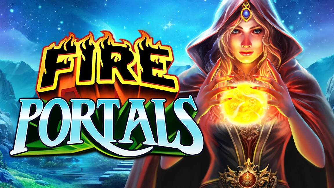 The promotional header for Fire Portals, an online slot game on Betty.