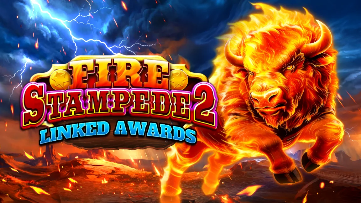 The promotional header for Fire Stampede 2, an online slot game on Betty.