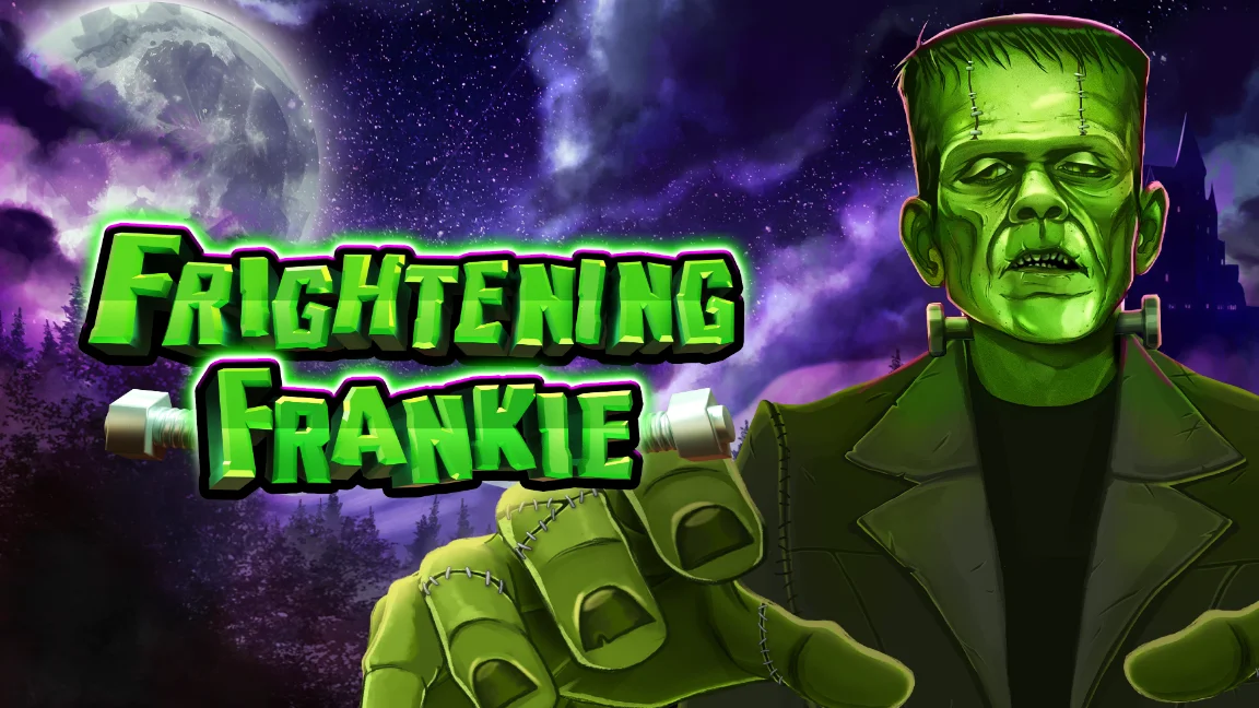 The promotional header for Frightening Frankie, an online slot game on Betty.