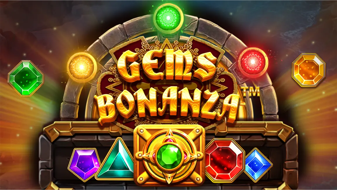 The promotional header for Gems Bonanza, an online slot game on Betty.