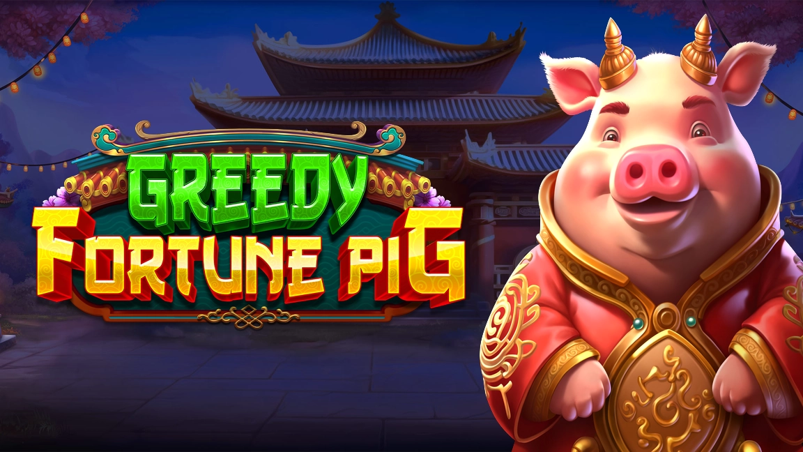 The promotional header for Greedy Fortune Pig, an online slot game on Betty.