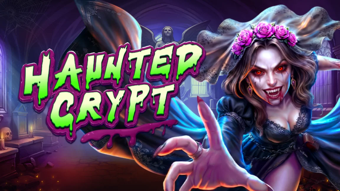 The promotional header for Haunted Crypt, an online slot game on Betty.
