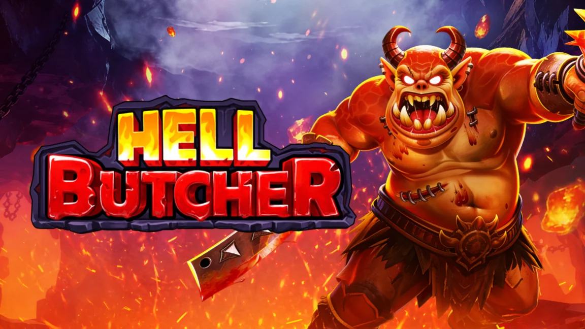 The promotional header for Hell Butcher, an online slot game on Betty.