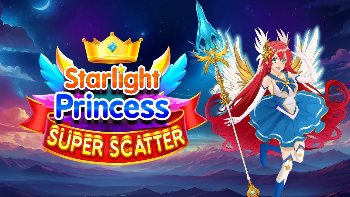 The promotional header for Starlight Princess Super Scatter, an online slot game on Betty.