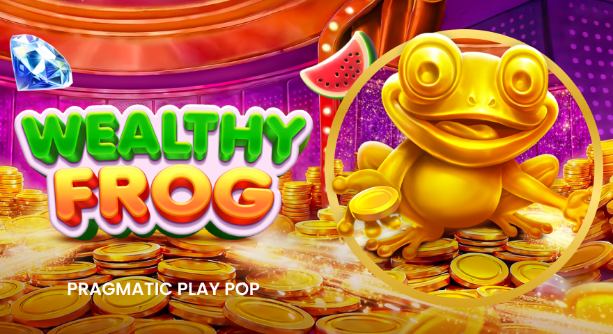 The promotional header for Wealthy Frog, an online slot game on Betty.