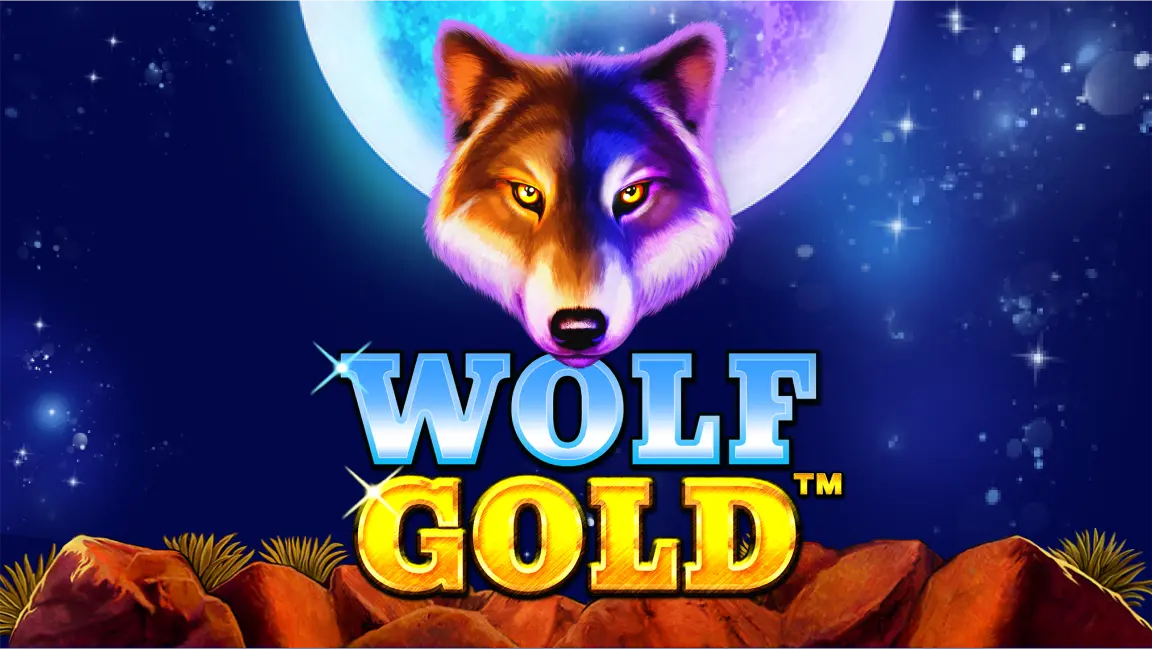 The promotional header for Wolf Gold™, an online slot game on Betty.