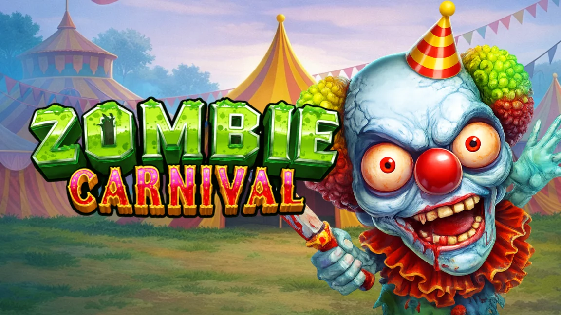 The promotional header for Zombie Carnival, an online slot game on Betty.
